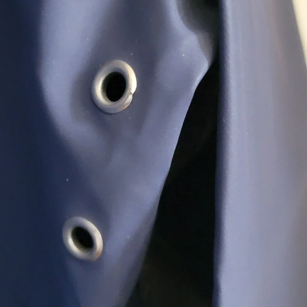 Reversable Mallard Duck Print Hooded Raincoat Snap Buttons Drawstring. Size L - Picture 4 of 16